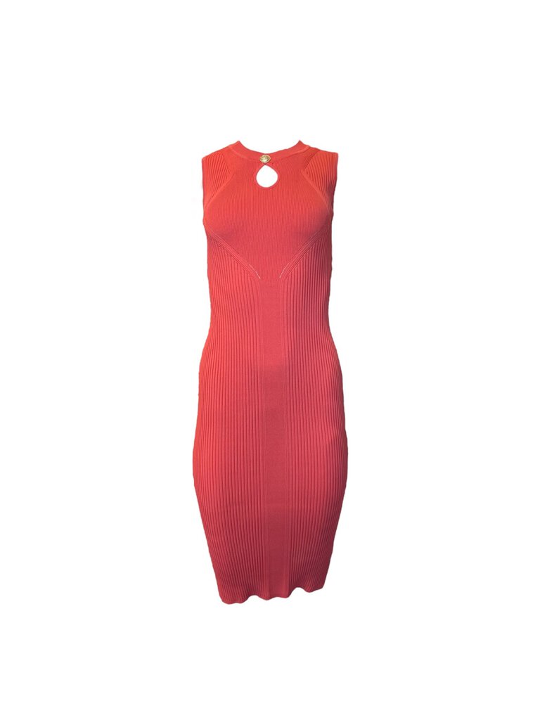 Balmain Bodycon Ribbed knit Midi Dress chilli Small – Labels Designer Resale