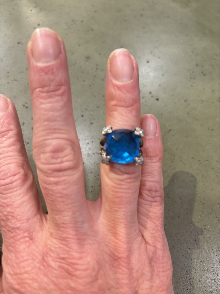Blue Topaz Chatelaine Ring