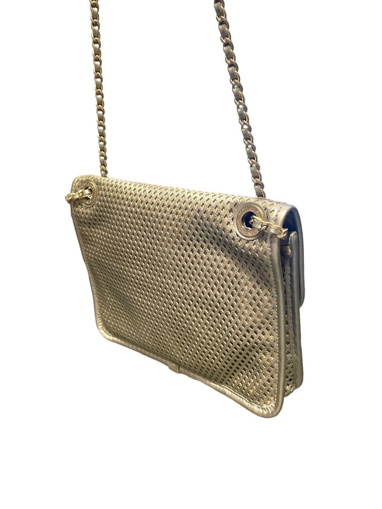 Chanel Perforated Calfskin Small Up In The Air Flap Brushed Gold