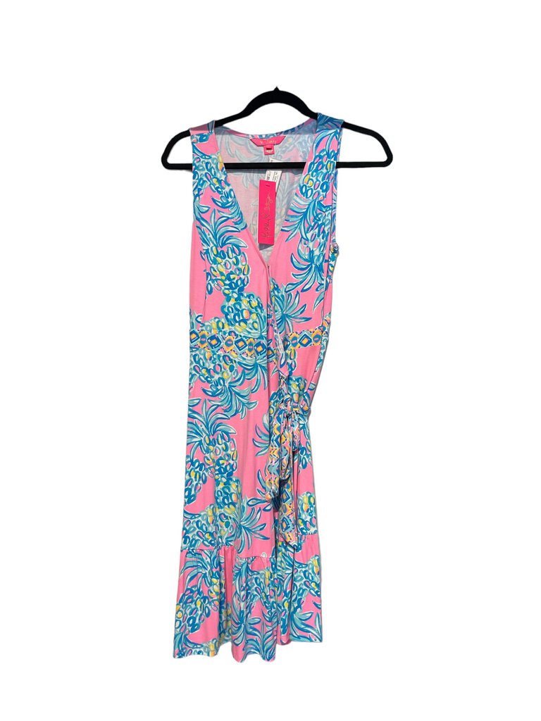 Lilly Pulitzer Lilly Pulitzer sleeveless Misha wrap dress pink and blue medium