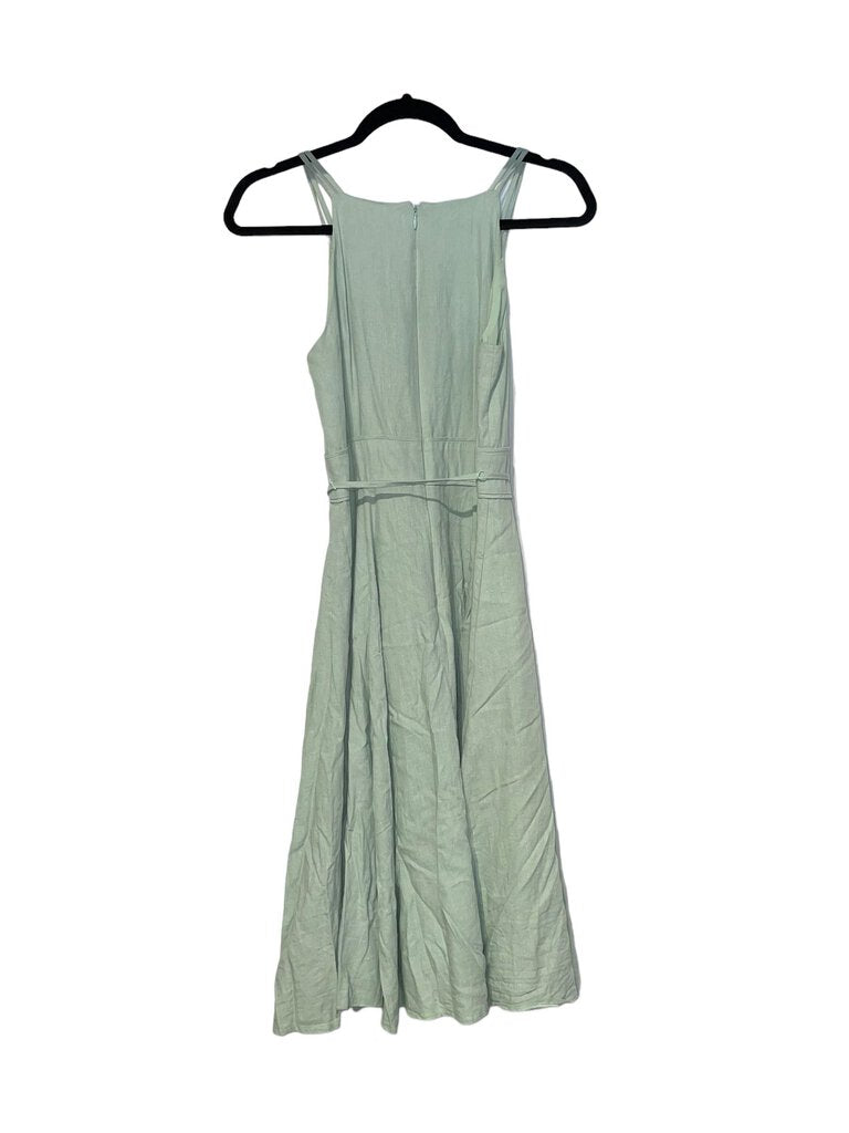 gal meets glam Gal Meets Glam linen tie waist sundress aloe 6