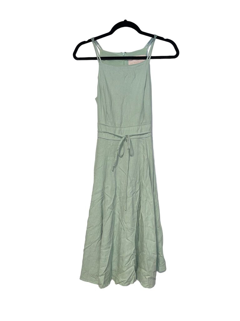 gal meets glam Gal Meets Glam linen tie waist sundress aloe 6