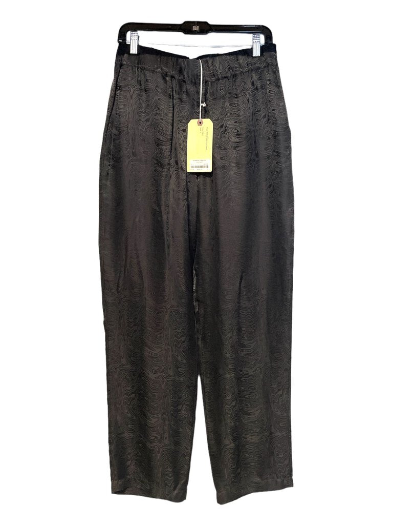 Miguel Allegra Fez silk wood grain jacquard pant NWT black M