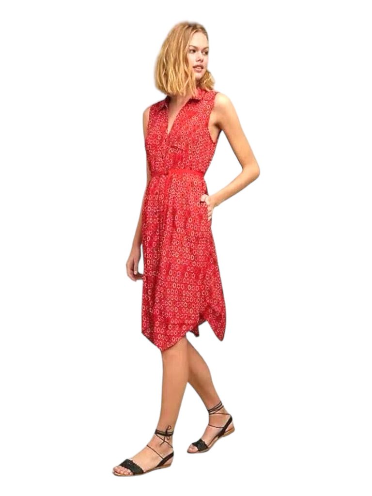 Maeve Maeve red print sleeveless shirtdress 0