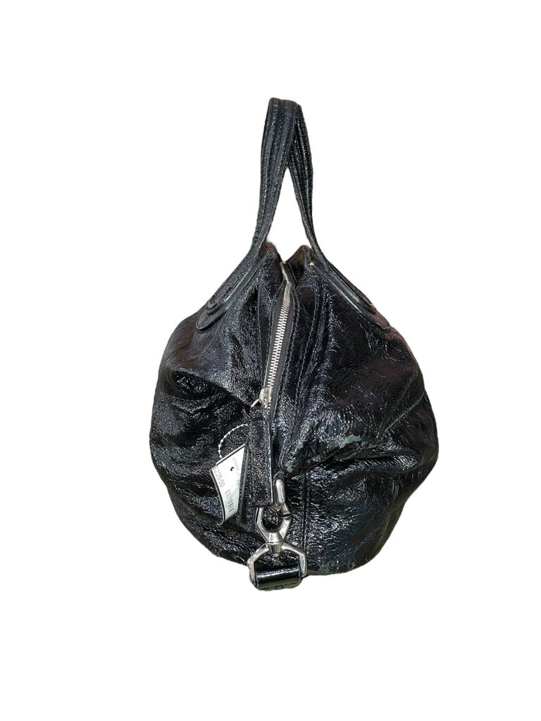 Givenchy Givenchy Black Patent Crinkled Leather Nightingale Shoulder Handbag black