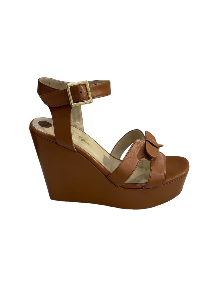 Mauro Volponi ankle wrap platform sandals cognac 40