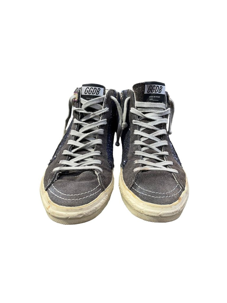 Golden Goose Golden Goose Slide high top leather sneakers blk/silver 39