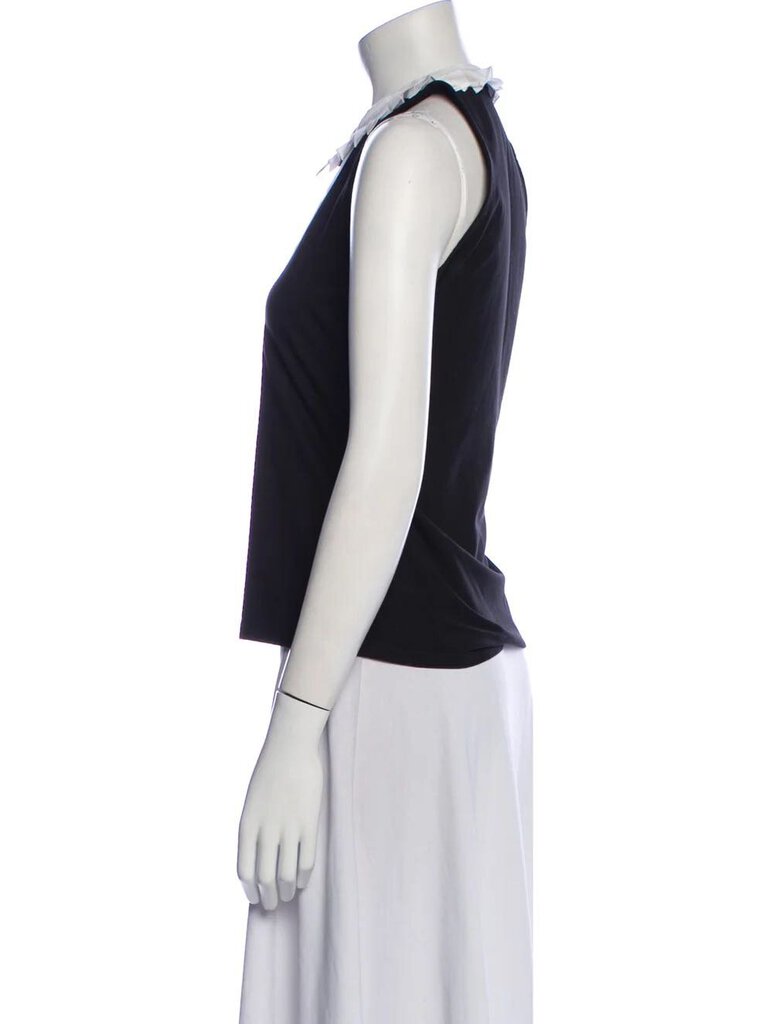 Anne Fontaine Zip up Tuxedo sleeveless knit top black/white 44| 10