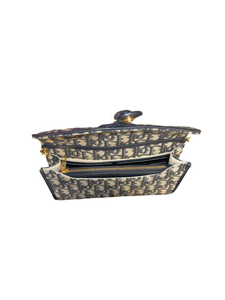 Christian Dior 30 Montaigne East-West Bag with Chain navy
