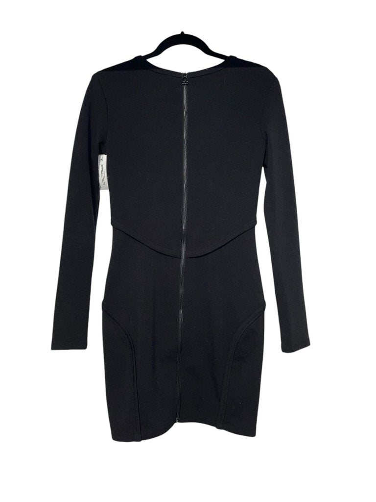 Alexander Wang black long sleeve ribbed front dress S