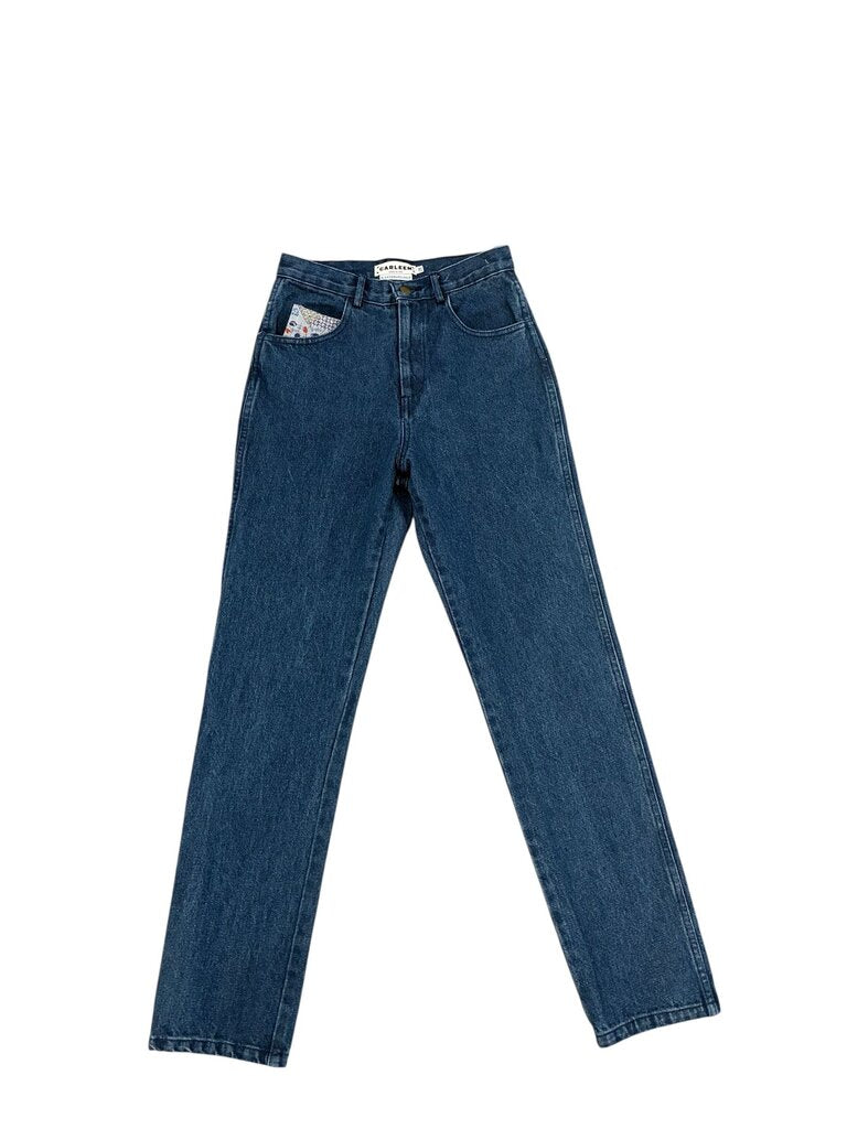Anthropologie patchwork pocket jeans blue 28