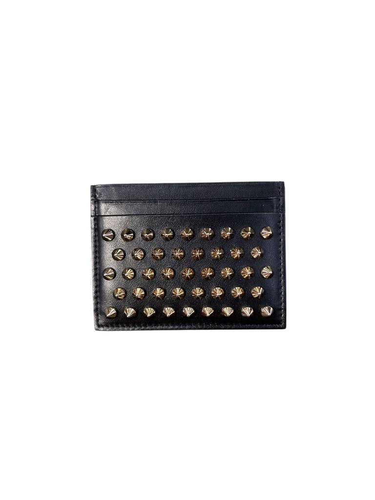 christian louboutin spiked leather cad holder blk