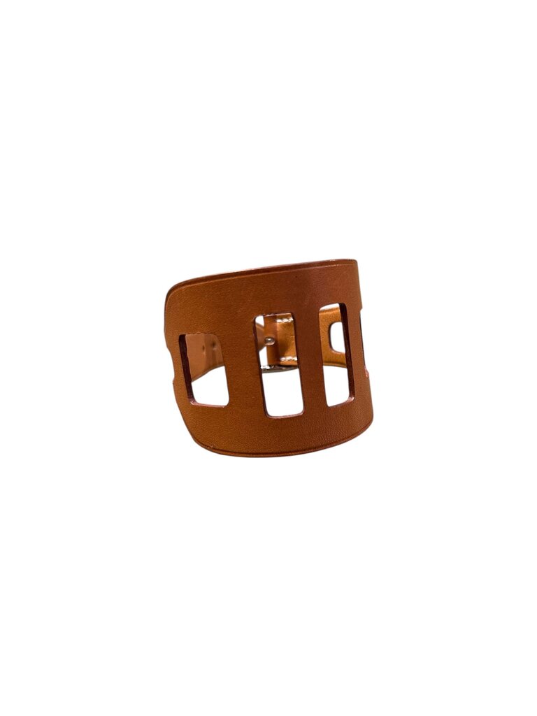 Hermes leather cuff band saddle