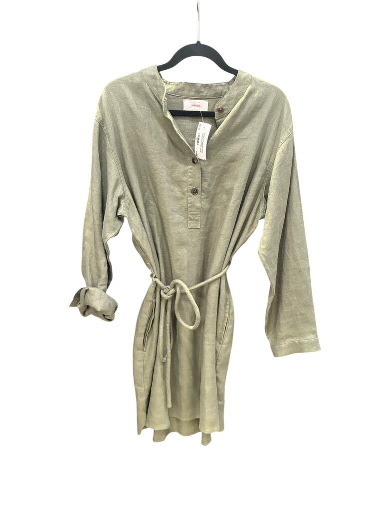 Xirena Tie waist l/s button front dress fatigue Large