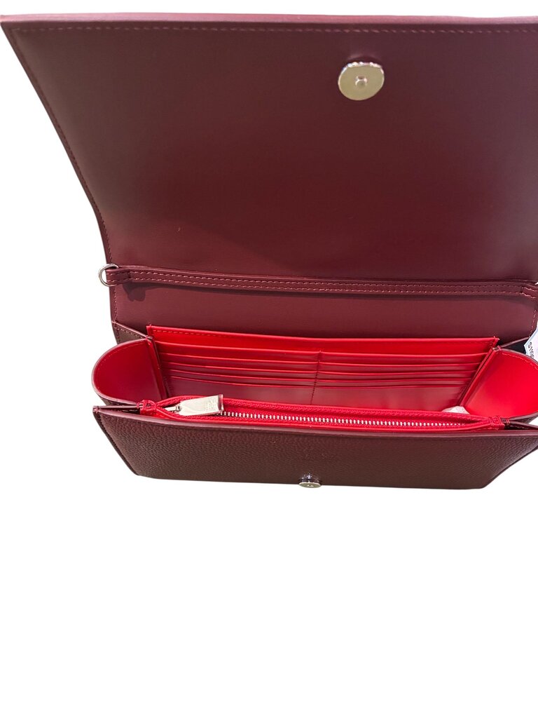 christian louboutin Paloma Studded Leather Clutch bag NIB wine