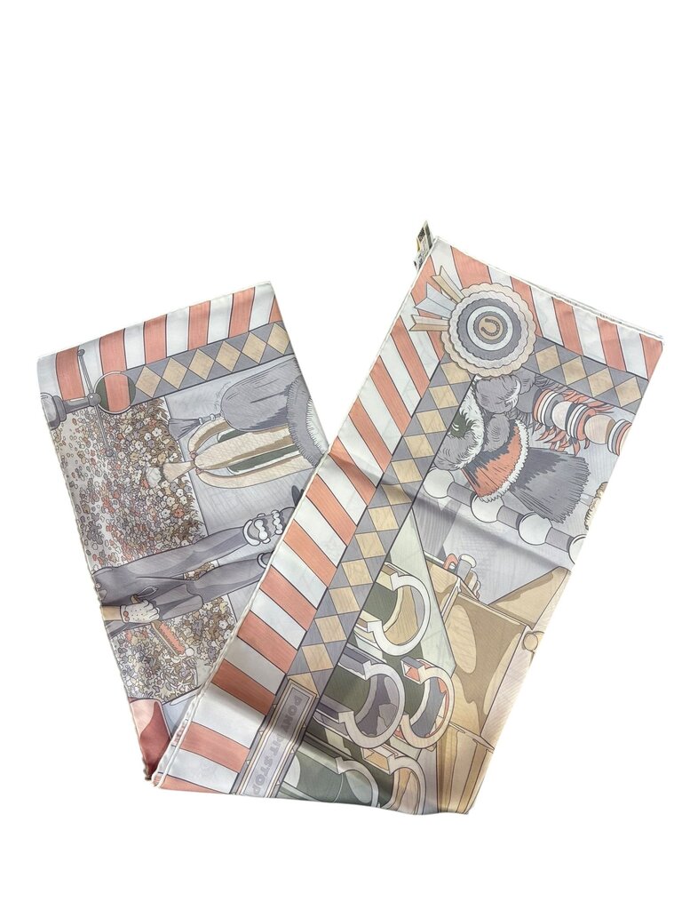 Hermes Pony Pit Stop double faced scarf 90 blush