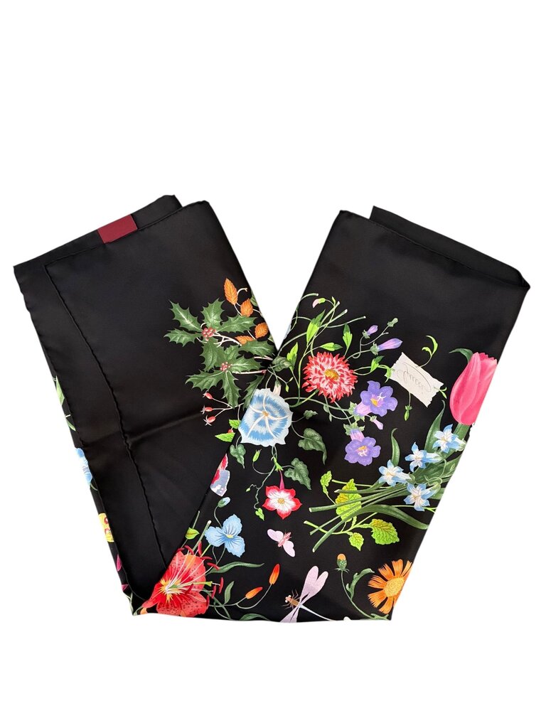 Gucci New Majo Twill Scarf NWT black