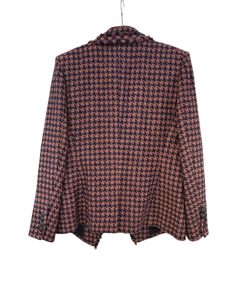 Veronica Beard Blazer Jacket tweed Houdstooth brown blk 10