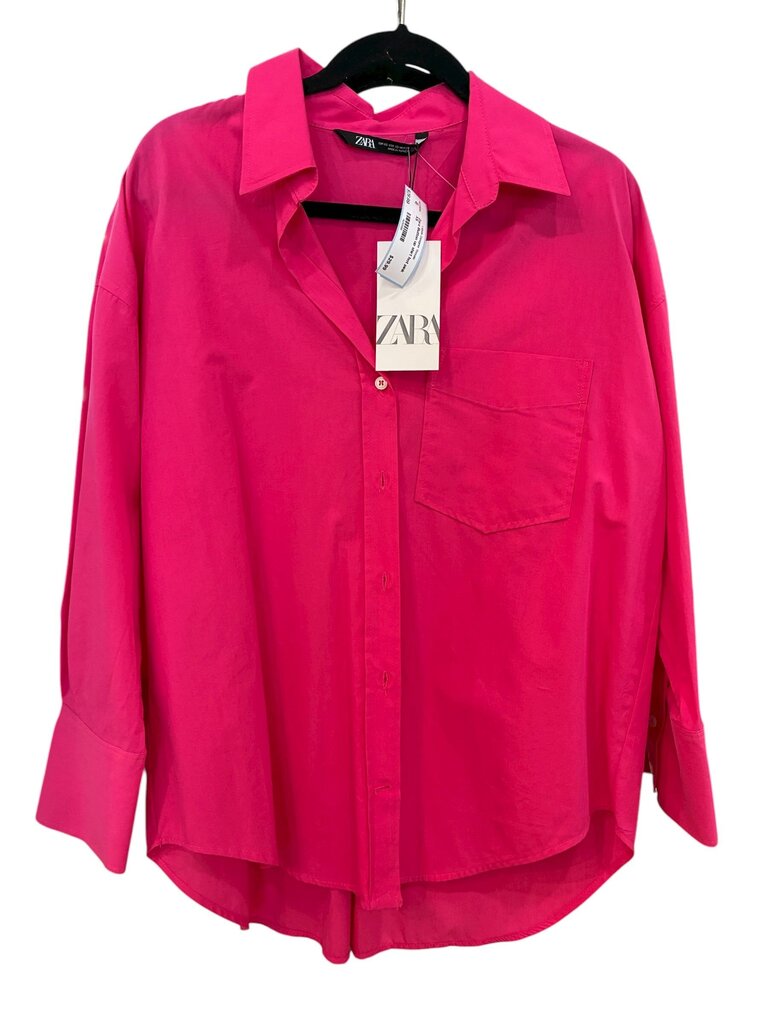 Zara Button up shirt hot pink XS