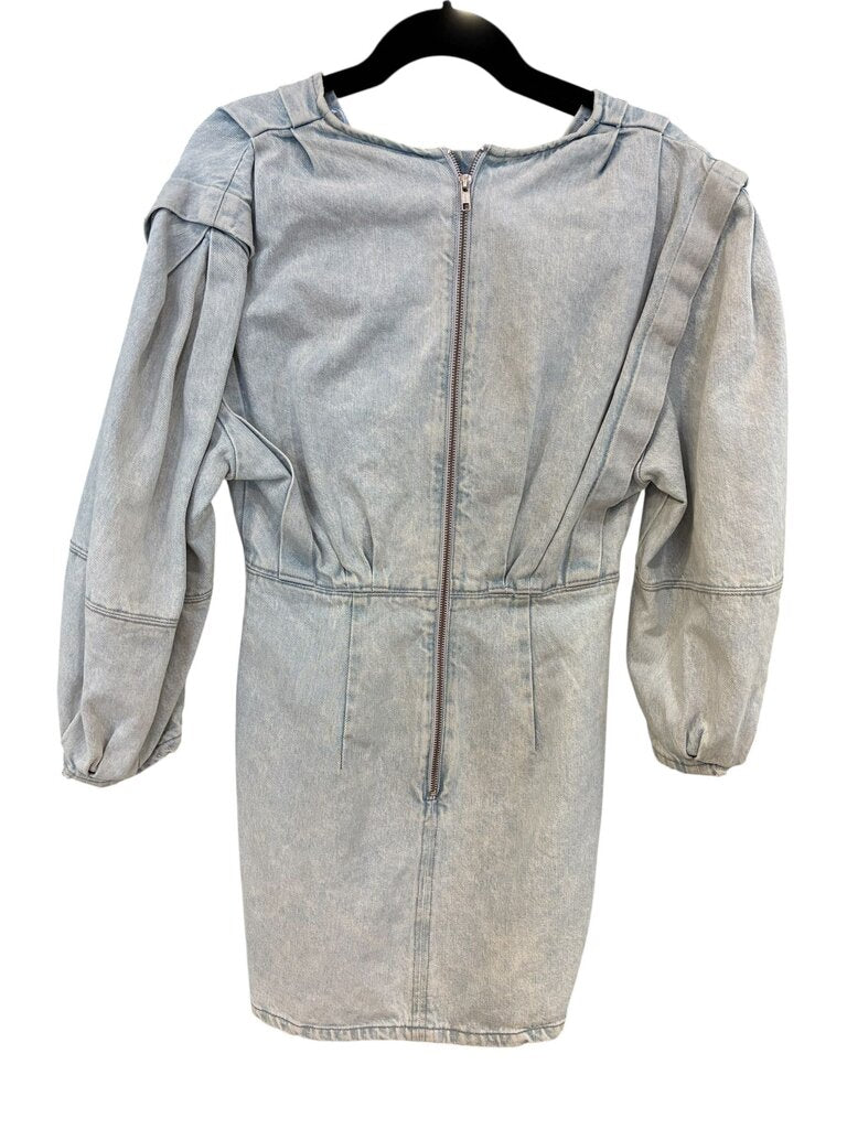Zara Denim vneck dress NWT light wash small