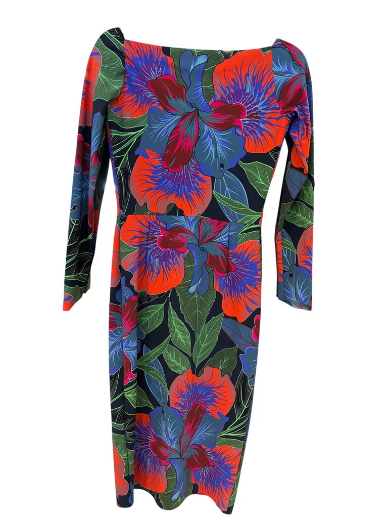 Chiara Boni Silveria Floral-print Side-ruffle dress NWT multi