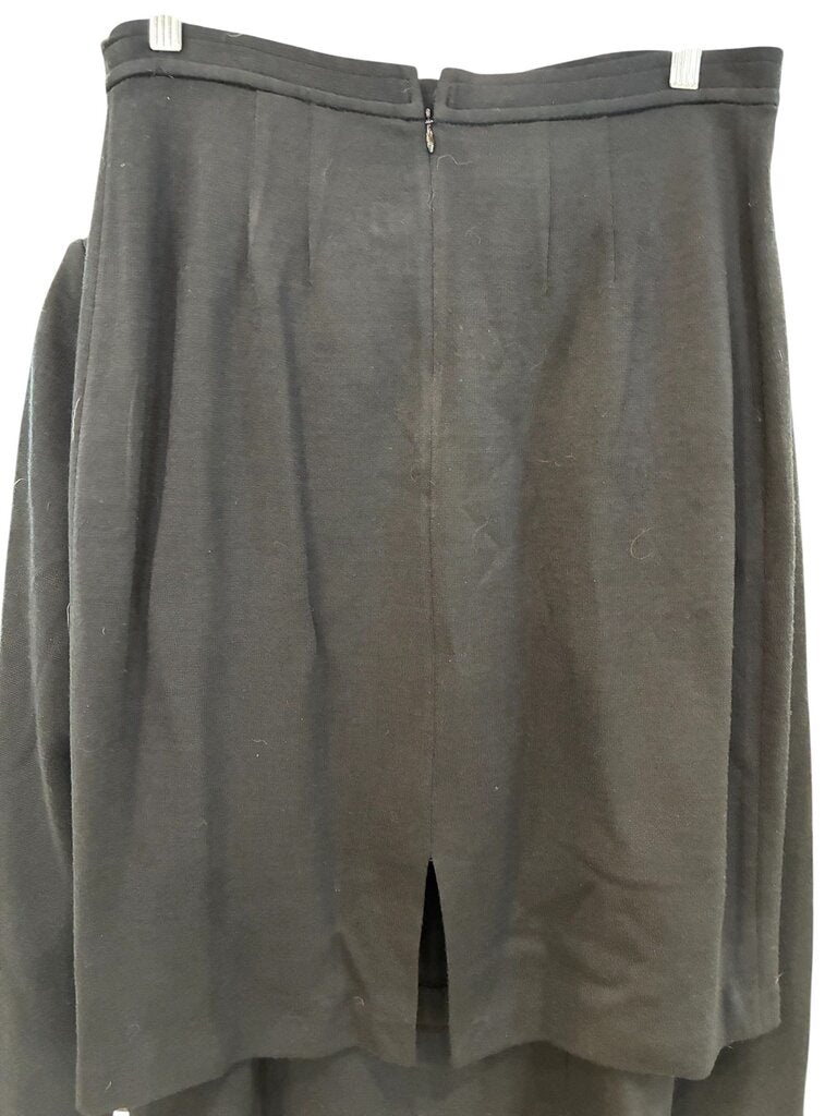 St. John caviar knit zip up jacket & skirt suit black 8