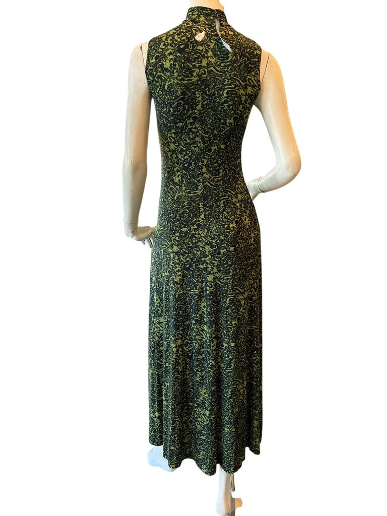 Proenza Schouler Mockneck Sleeveless prnt maxi dress green 4