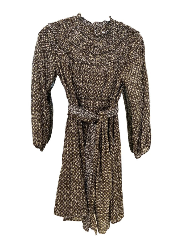 Rebecca Taylor ruched neck print dress NWT forest 0