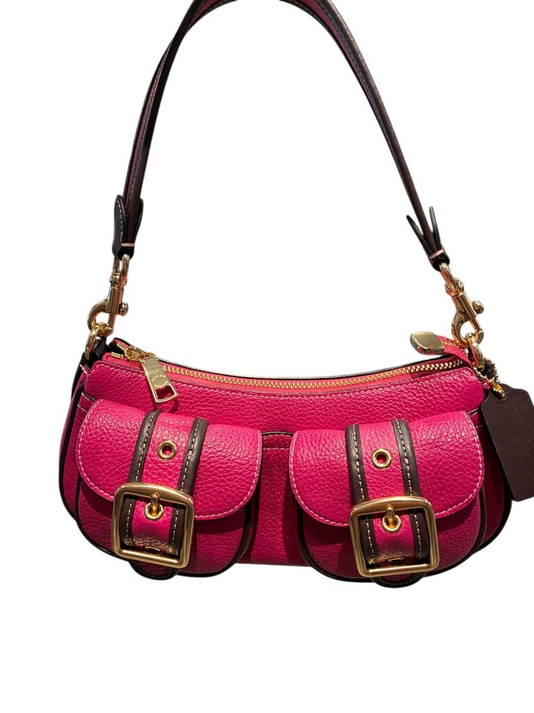 Coach Ashton double pocket frnt shoulder bag fuschia mini