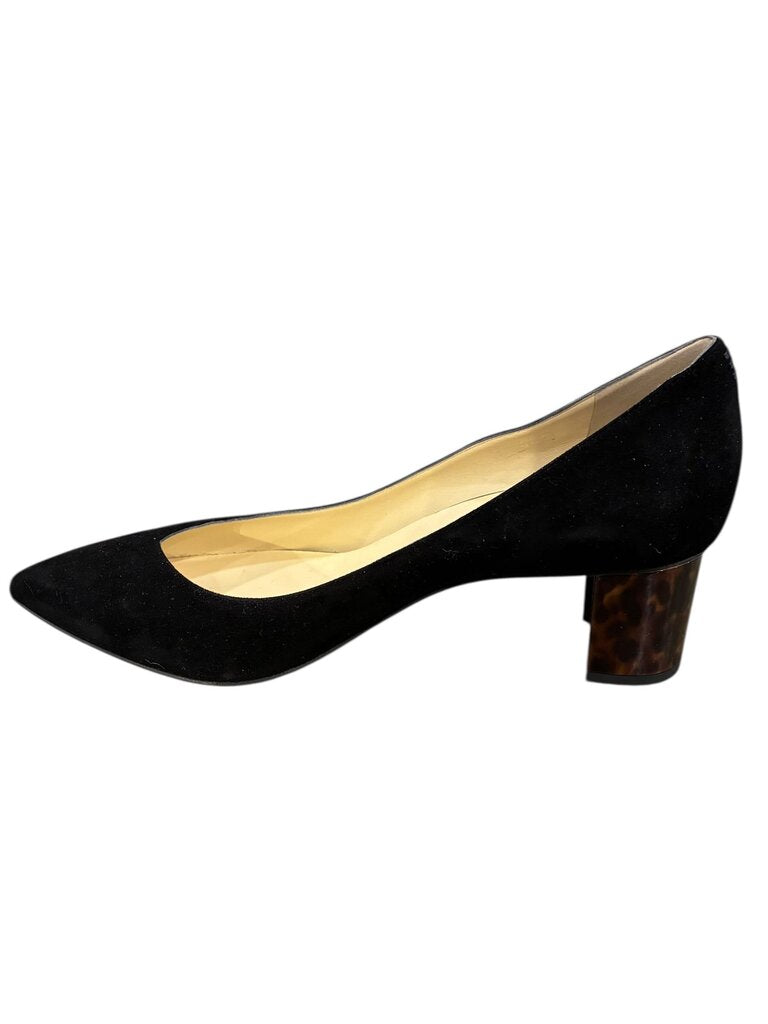 Sarah Flint tortoiseshell heel suede pump black 41