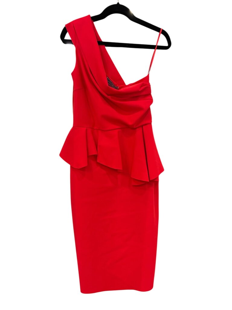 Chiara Boni Jessie one shoulder peplum dress NWT fuschia 42| 8