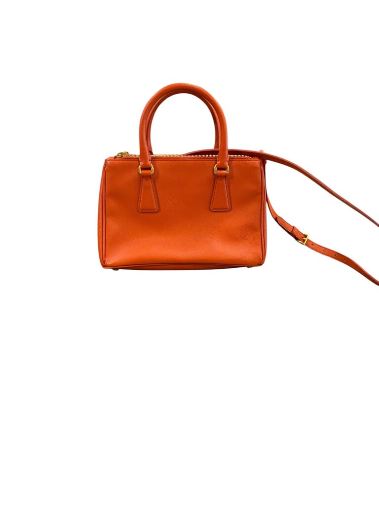 Prada Saffiano Lux Leather top handle bag orange small