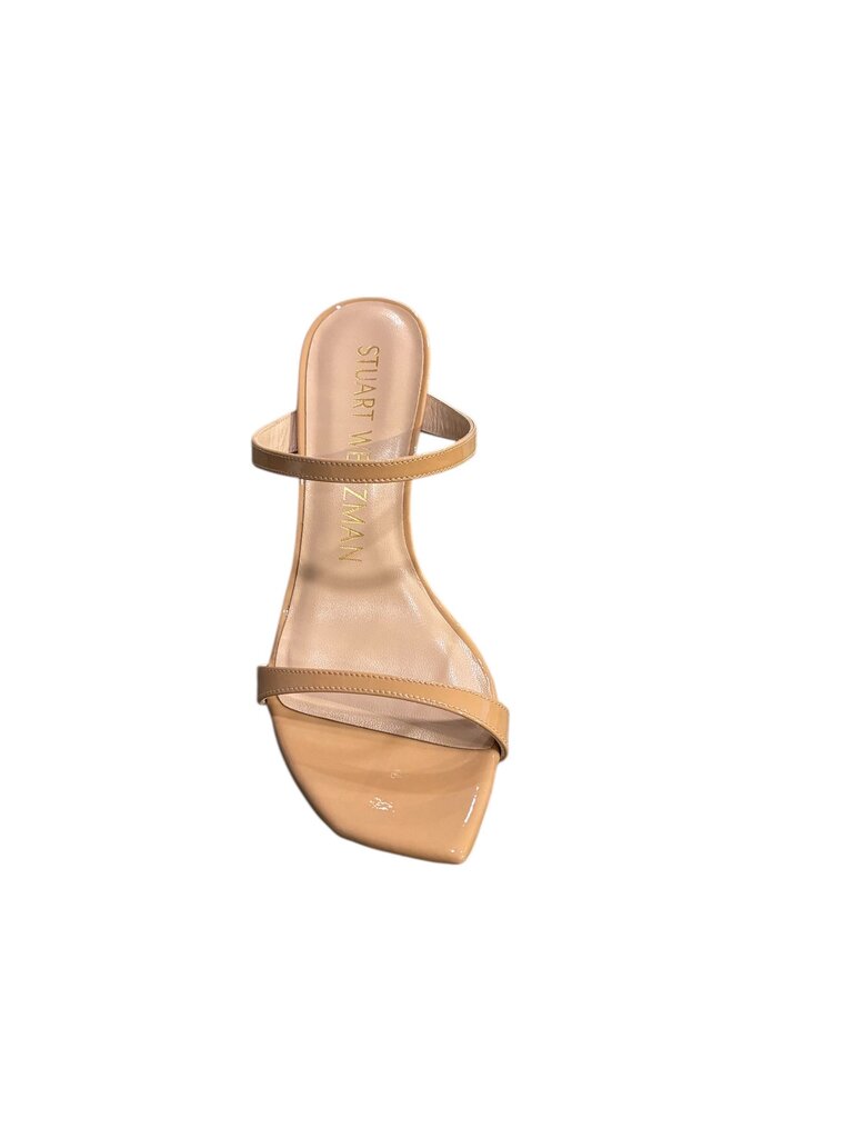 Stuart Weitzman patent two strap heels nude 6.5