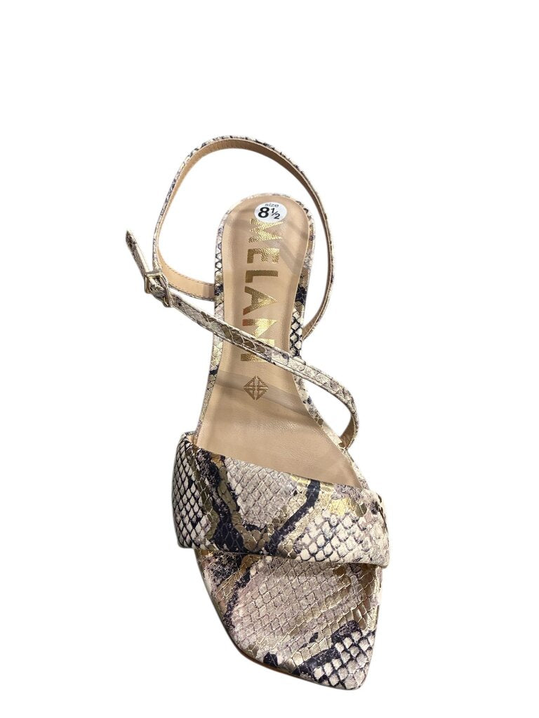 Antonio Melani Snakeskin kitten heel grey gold 8.5