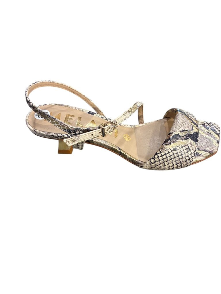 Antonio Melani Snakeskin kitten heel grey gold 8.5
