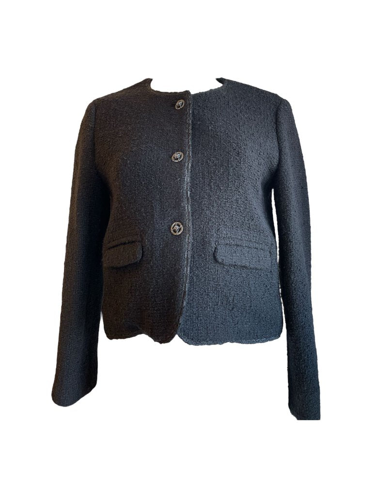 Ba&sh tweed boucle jacket black 2