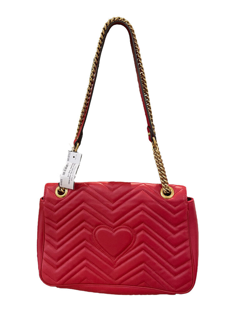 Gucci GG Marmont medium shoulder bag red