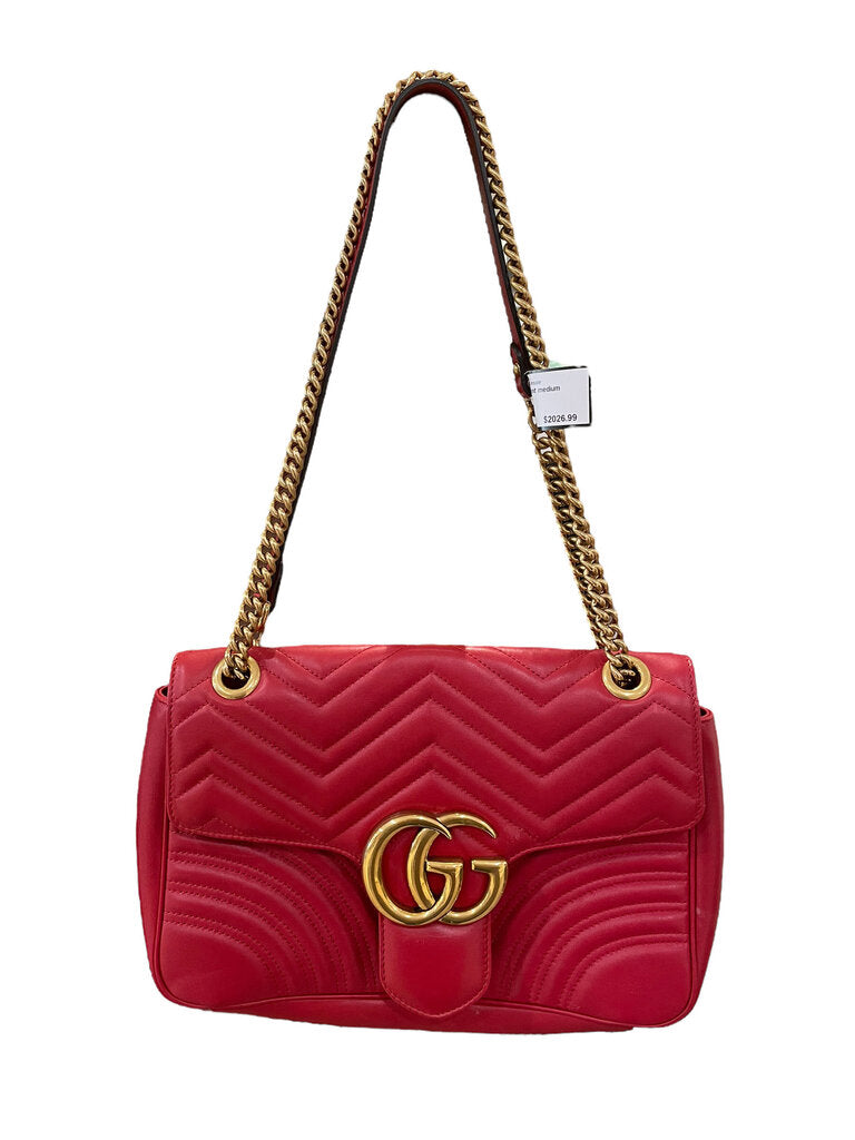 Gucci GG Marmont medium shoulder bag red