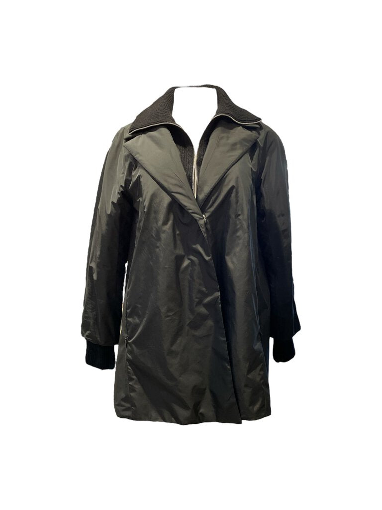 Lafayette 148 windbreaker/1/4 zip swtr jacket black S