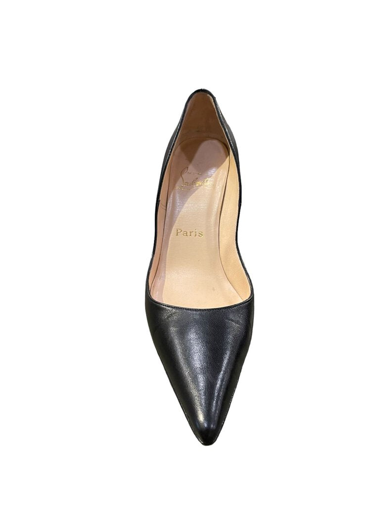 christian louboutin Leather Pointed Pump black 38.5