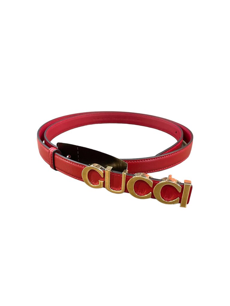 Gucci Red Leather Logo Buckle Belt red 42|8