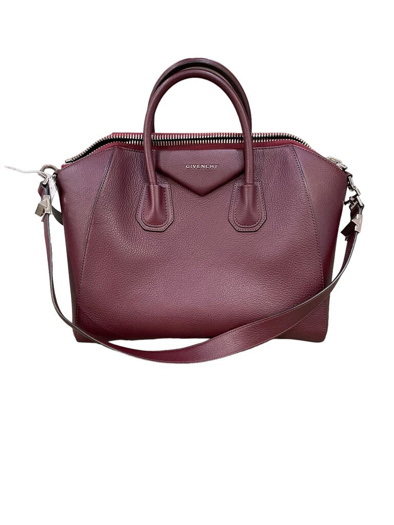 Givenchy Medium Antigona Bag in Box Leather burgundy