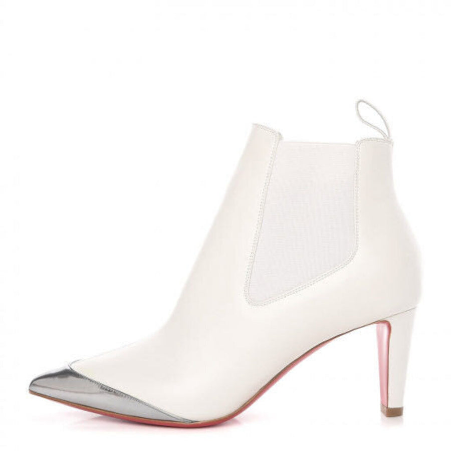 christian louboutin Calfskin Antispecchio Superchen 70 Booties 38 Snow Silver 41