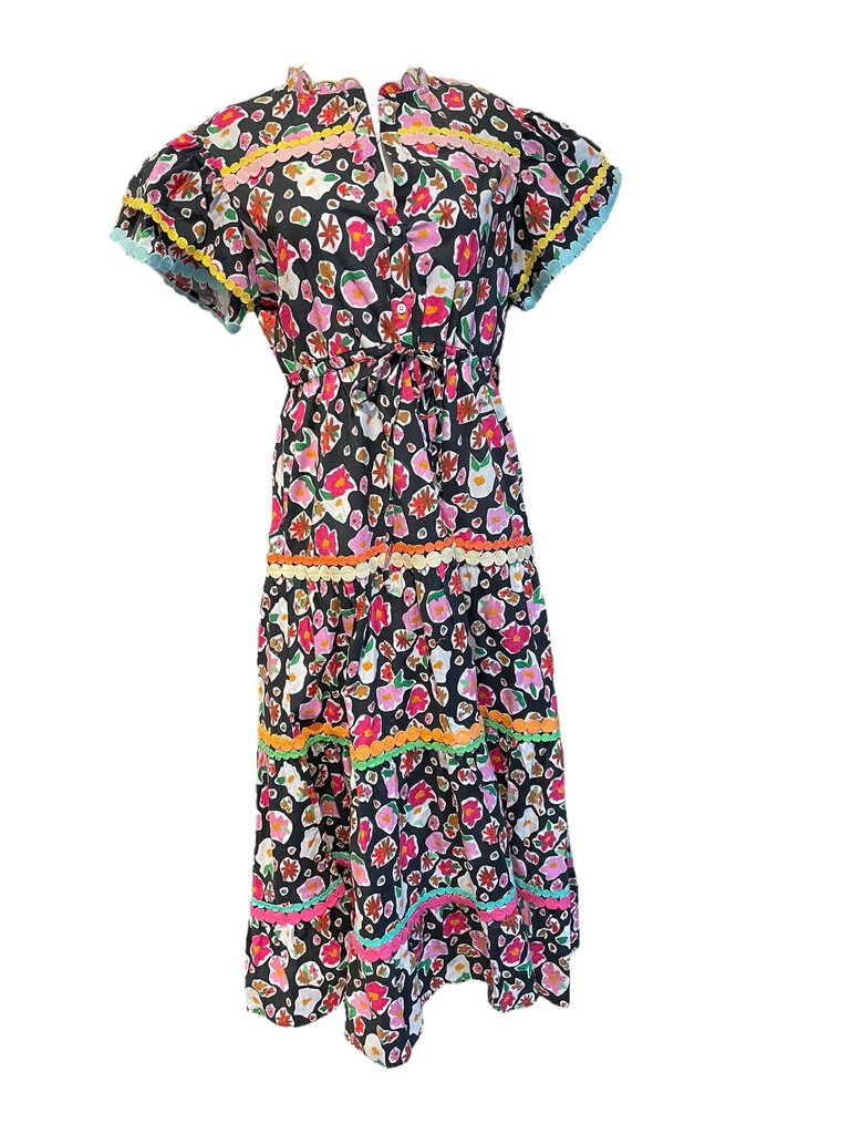 celia B Floral Ric Rac Trim Dress multi XL